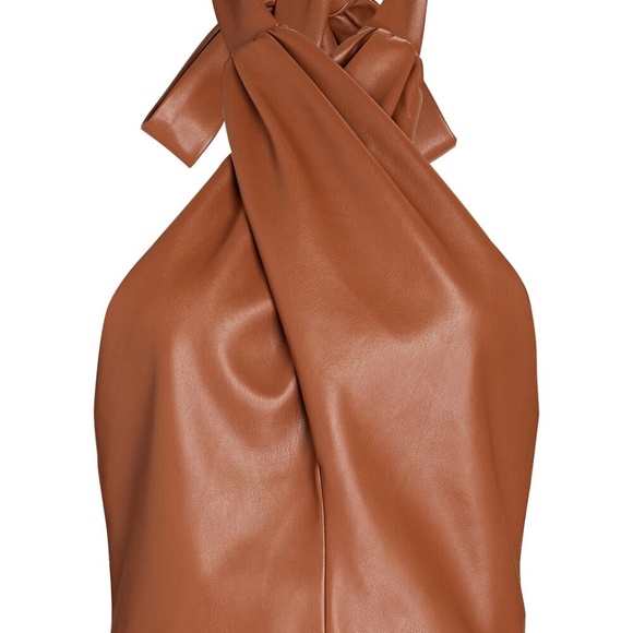 STAUD Tops - STAUD Kai Vegan Leather Halter Top